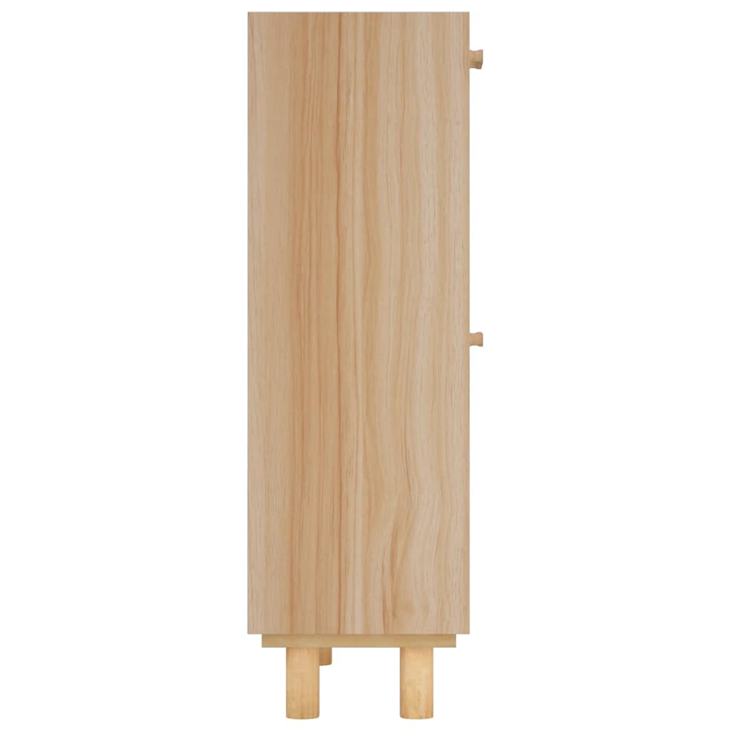 Scarpiera 52X25X80Cm Legno Multistrato E Rattan Naturale Marrone