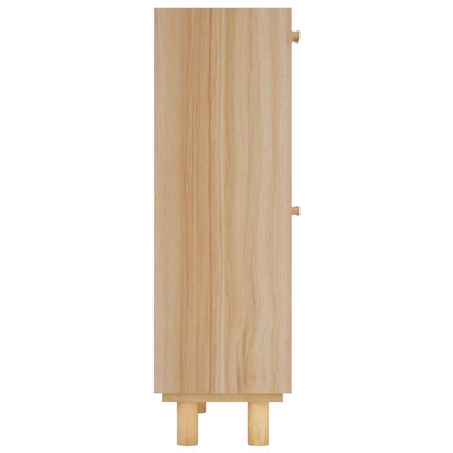 Scarpiera 52X25X80Cm Legno Multistrato E Rattan Naturale Marrone