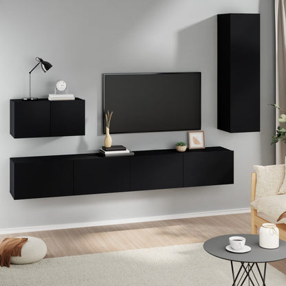 Set Di Mobili Porta Tv 4 Pz In Legno Multistrato