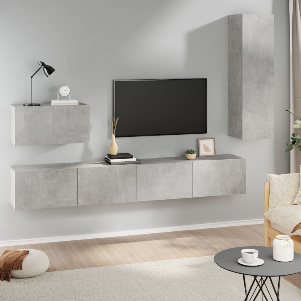 Set Di Mobili Porta Tv 4 Pz In Legno Multistrato