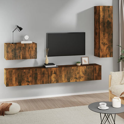 Set Di Mobili Porta Tv 4 Pz In Legno Multistrato