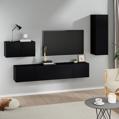 Set Di Mobili Porta Tv 4 Pz In Legno Multistrato