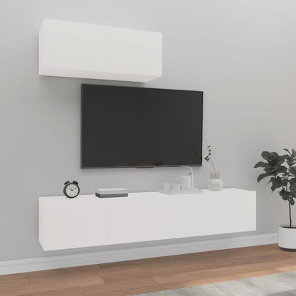 Set Mobile Tv 3 Pz Montato A Parete Rovere In Truciolato