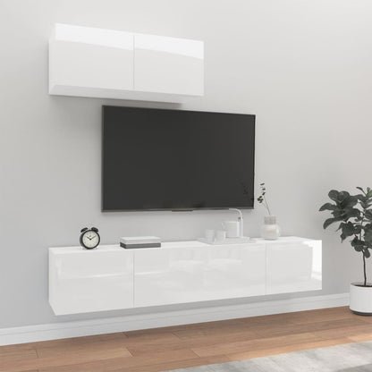 Set Mobile Tv 3 Pz Montato A Parete Rovere In Truciolato