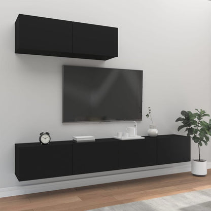 Set Mobile Tv 3 Pz Montato A Parete Rovere In Truciolato