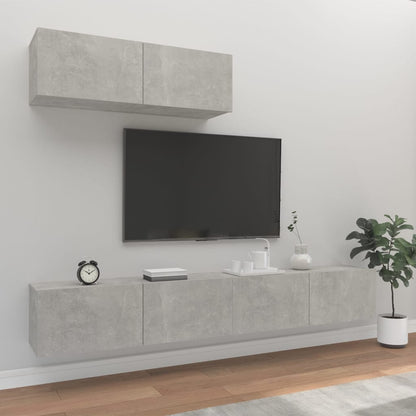 Set Mobile Tv 3 Pz Montato A Parete Rovere In Truciolato