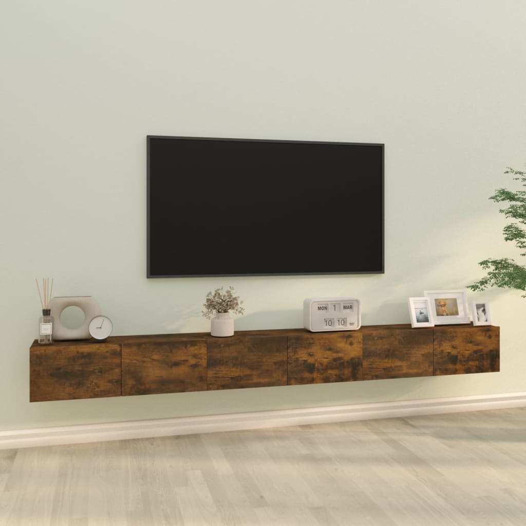 Set Mobile Tv 3 Pz Montato A Parete Rovere In Truciolato