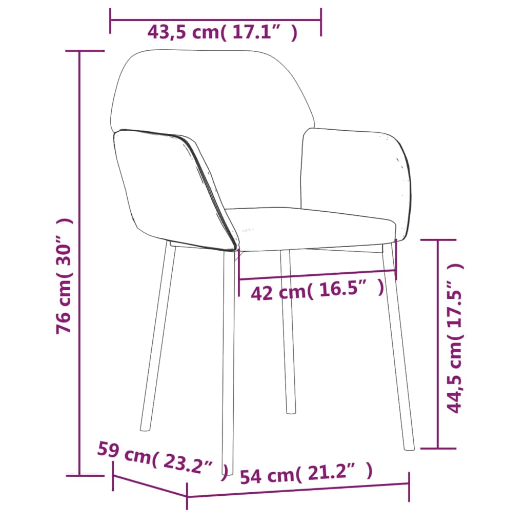 Sedie Da Pranzo 2 Pz In Velluto