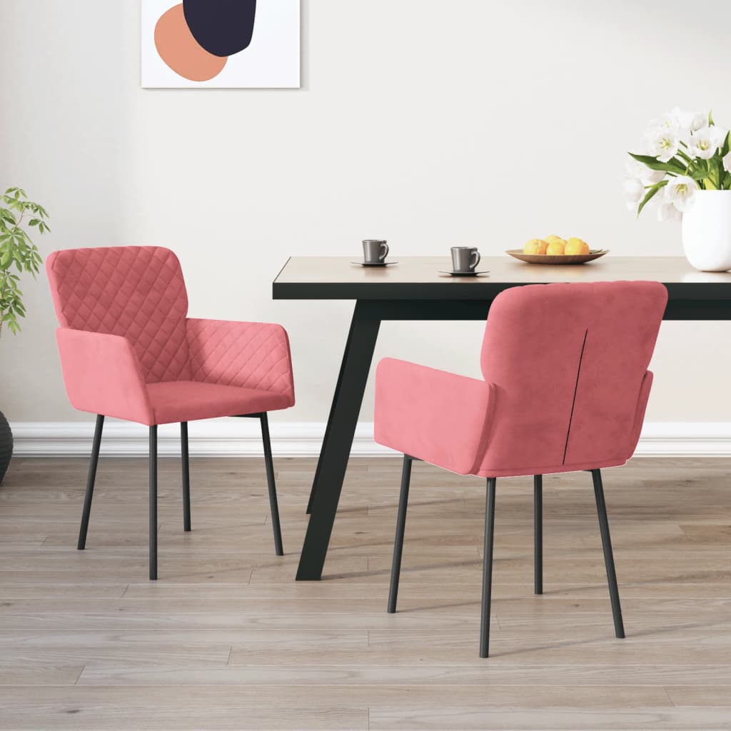 Sedie Da Pranzo 2 Pz Gialle In Velluto