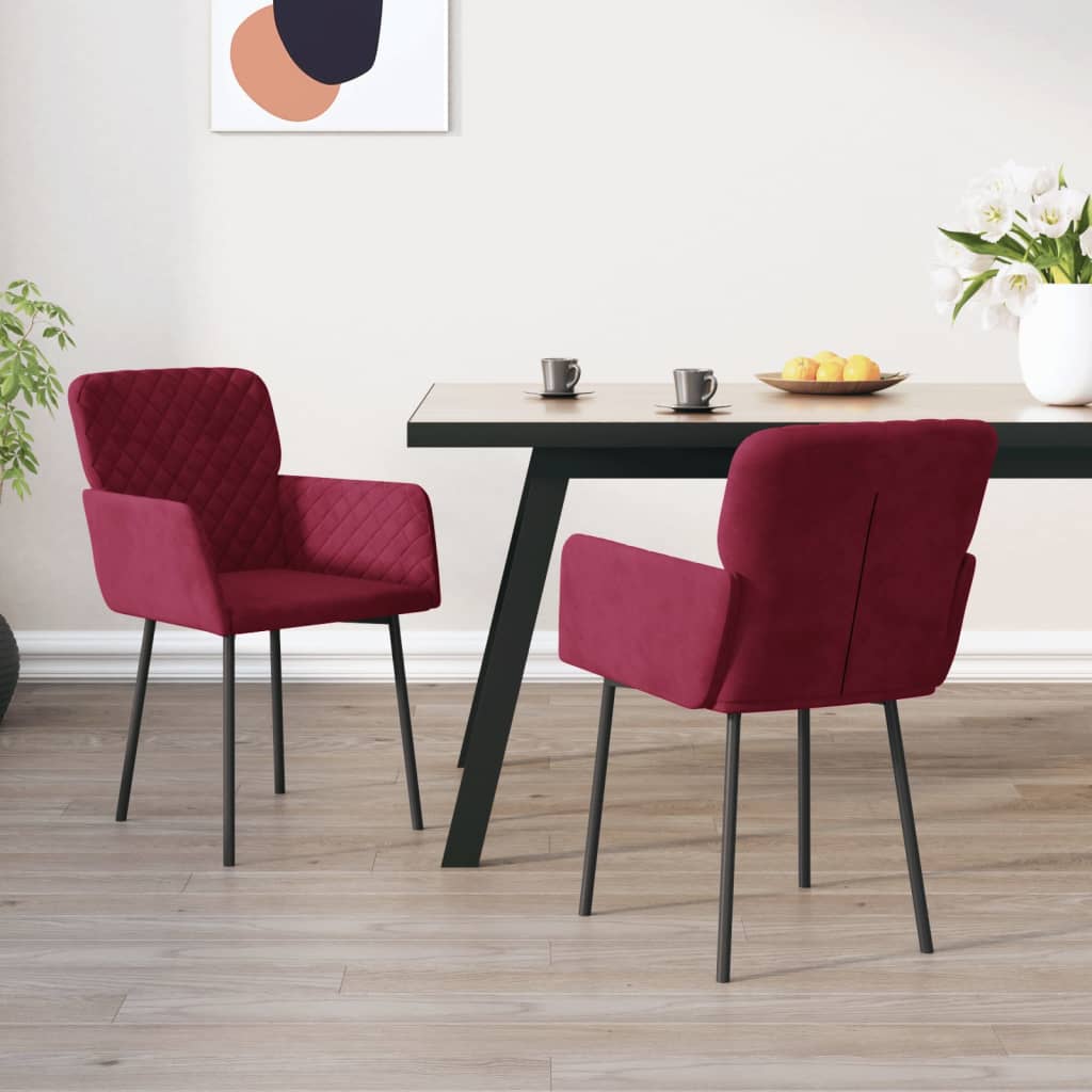 Sedie Da Pranzo 2 Pz Gialle In Velluto