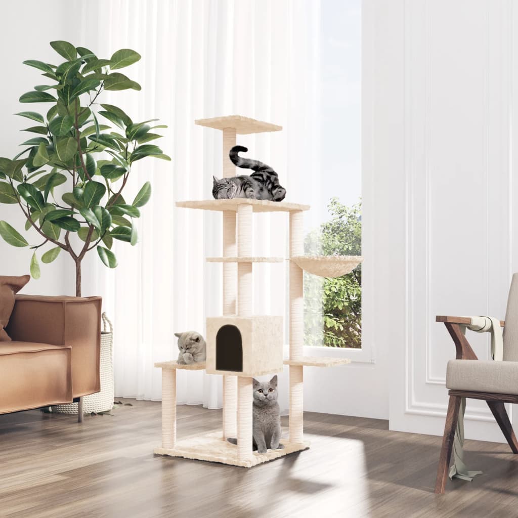 Albero Per Gatti Con Tiragraffi In Sisal 142 Cm