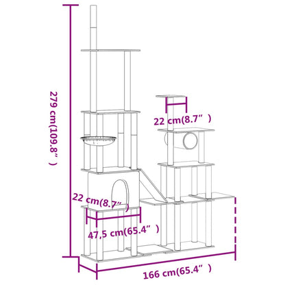 Albero Per Gatti Con Tiragraffi In Sisal 279 Cm