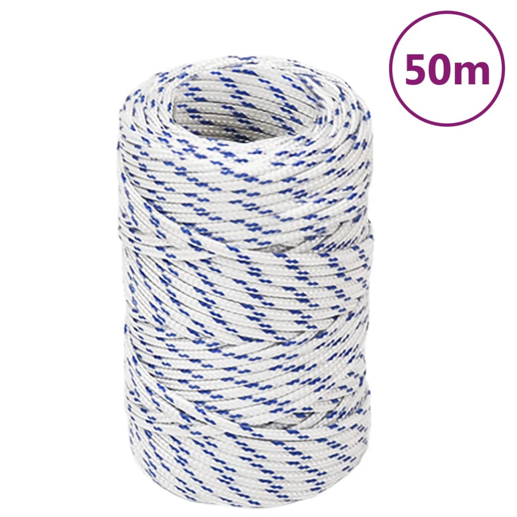 Corda Per Barca Bianca In Polipropilene Bianco E Blu