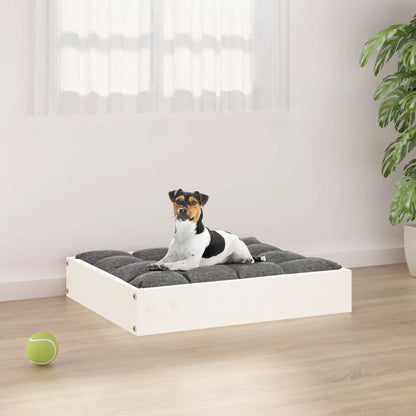Cuccia Per Cani Bianca 91,5X64X9 Cm In Legno Massello Di Pino