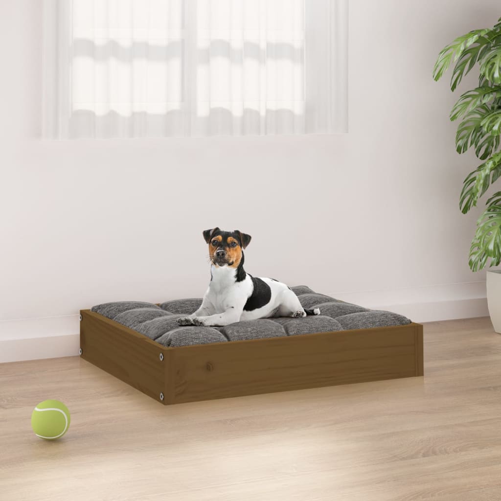 Cuccia Per Cani Bianca 91,5X64X9 Cm In Legno Massello Di Pino