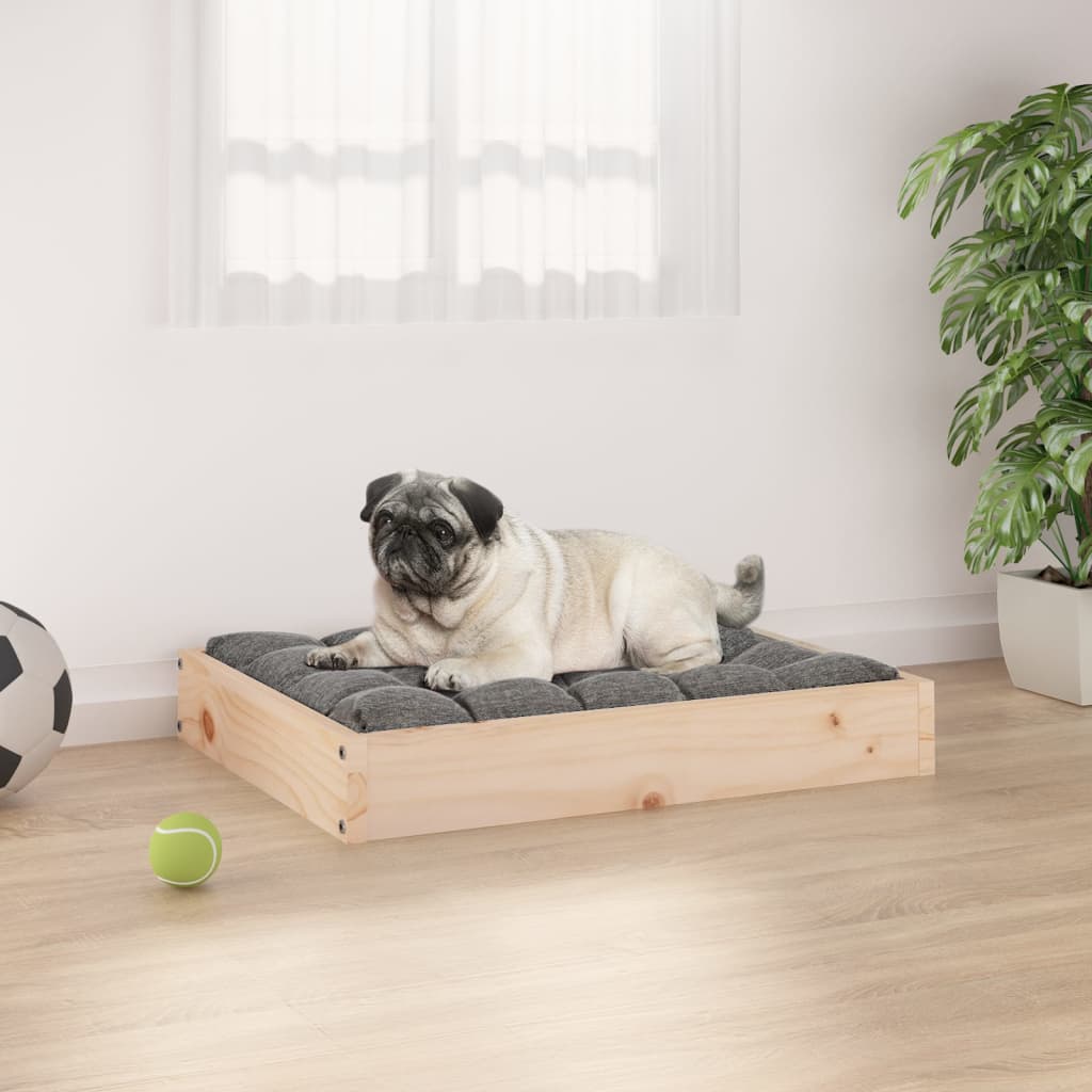 Cuccia Per Cani Bianca 91,5X64X9 Cm In Legno Massello Di Pino