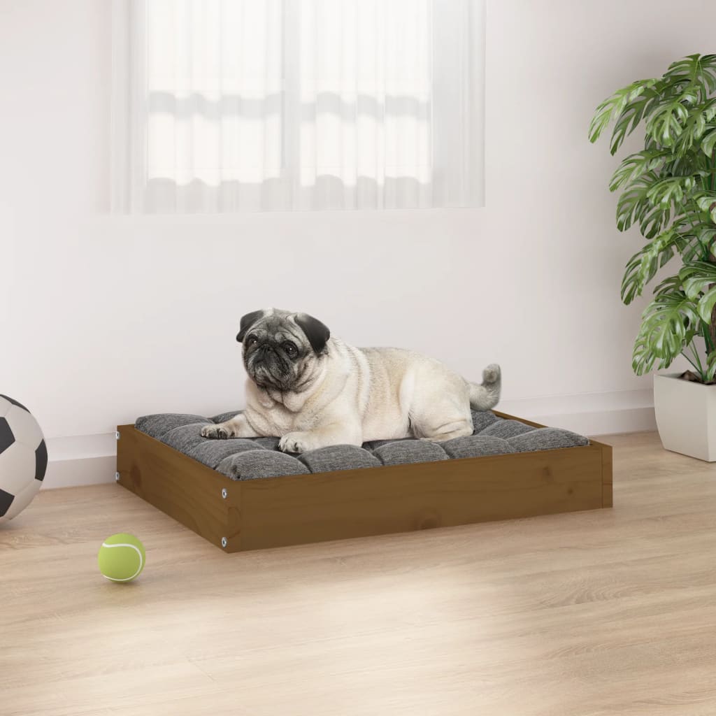Cuccia Per Cani Bianca 91,5X64X9 Cm In Legno Massello Di Pino
