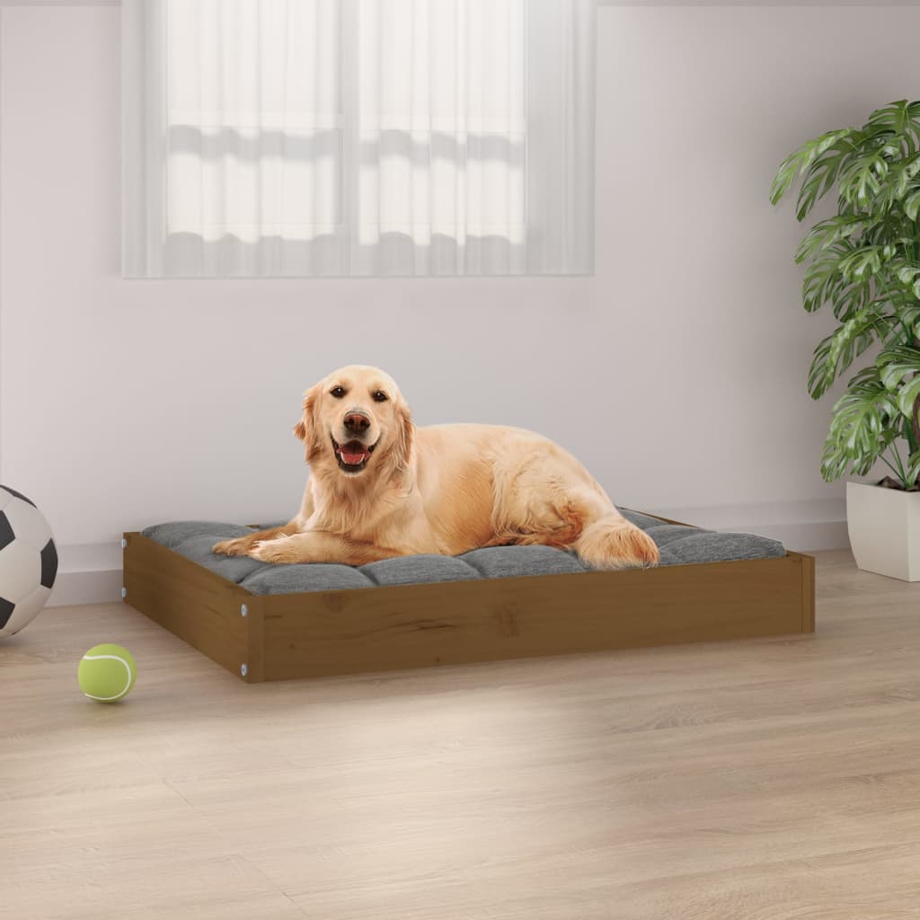 Cuccia Per Cani Bianca 91,5X64X9 Cm In Legno Massello Di Pino