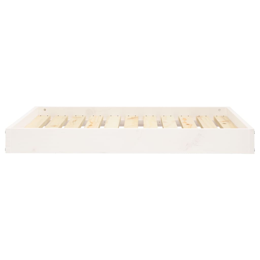 Cuccia Per Cani Bianca 91,5X64X9 Cm In Legno Massello Di Pino