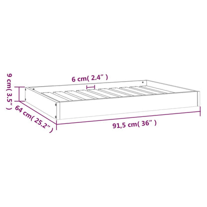 Cuccia Per Cani Bianca 91,5X64X9 Cm In Legno Massello Di Pino