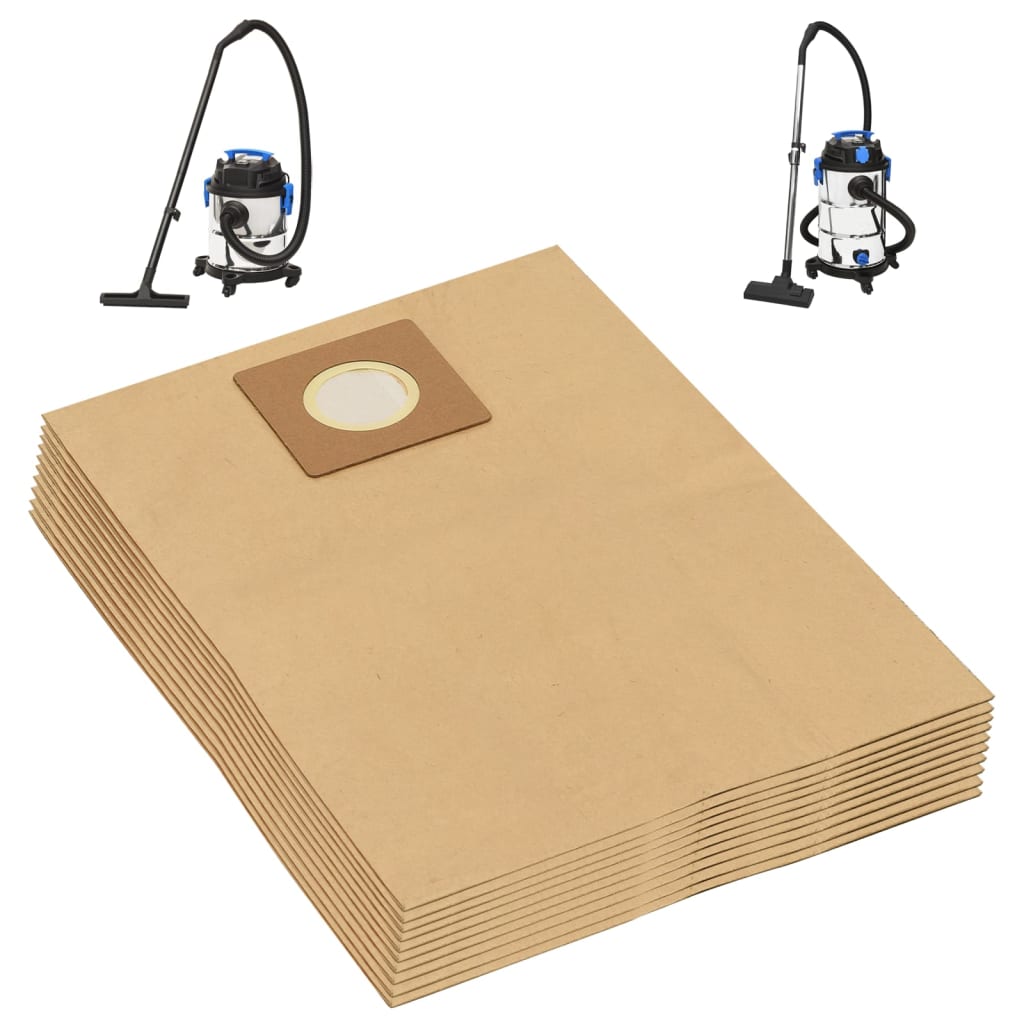 Sacchetti Carta Per Aspirapolvere E Aspiraliquidi 10Pz Marrone Rovere Marrone