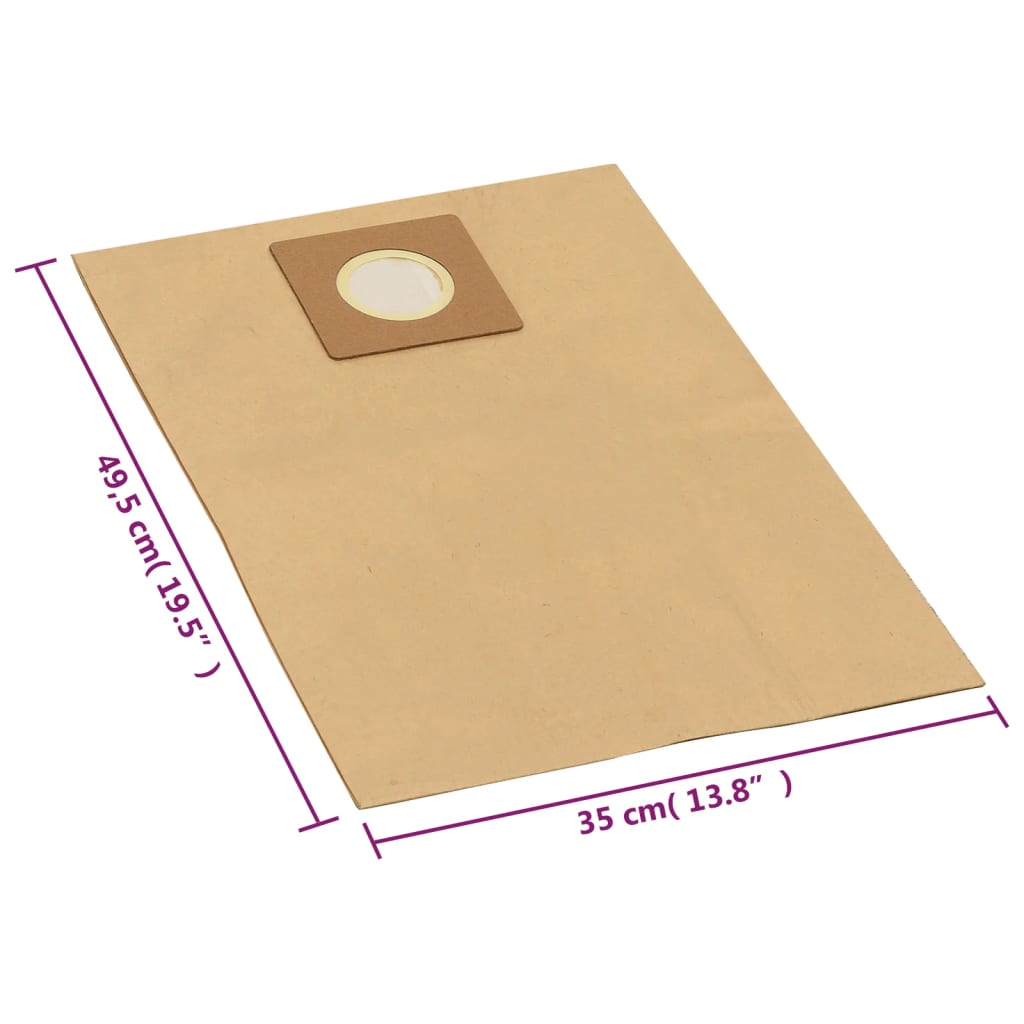 Sacchetti Carta Per Aspirapolvere E Aspiraliquidi 10Pz Marrone Rovere Marrone