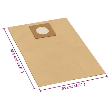 Sacchetti Carta Per Aspirapolvere E Aspiraliquidi 10Pz Marrone Rovere Marrone