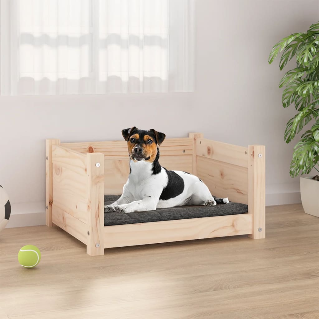 Cuccia Per Cani Bianca 95,5X65,5X28Cm In Legno Massello Di Pino