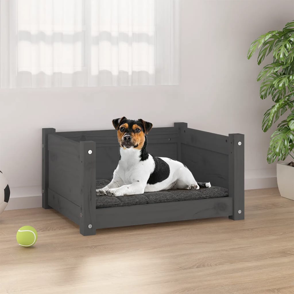 Cuccia Per Cani Bianca 95,5X65,5X28Cm In Legno Massello Di Pino