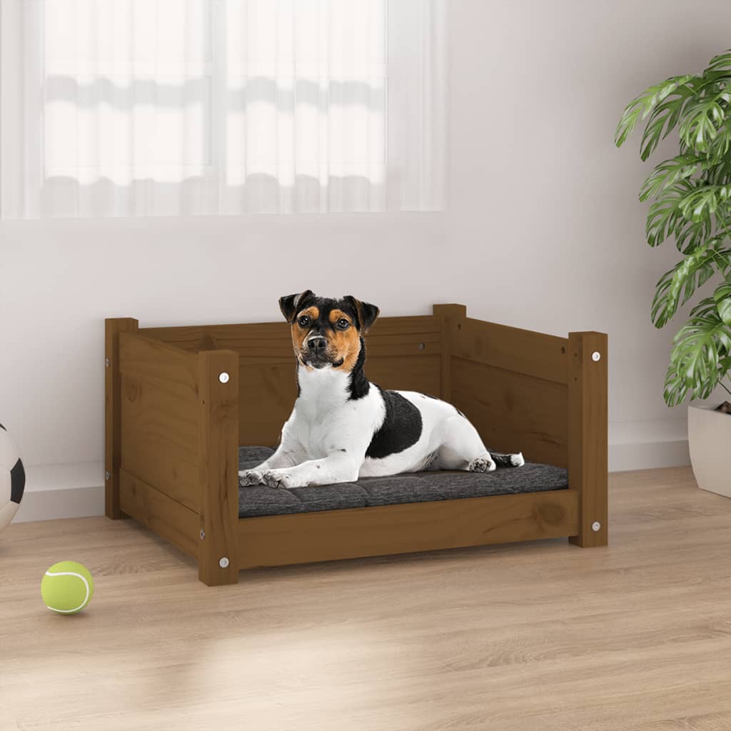 Cuccia Per Cani Bianca 95,5X65,5X28Cm In Legno Massello Di Pino