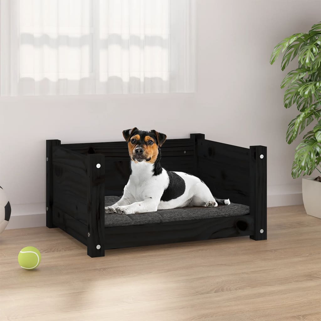 Cuccia Per Cani Bianca 95,5X65,5X28Cm In Legno Massello Di Pino