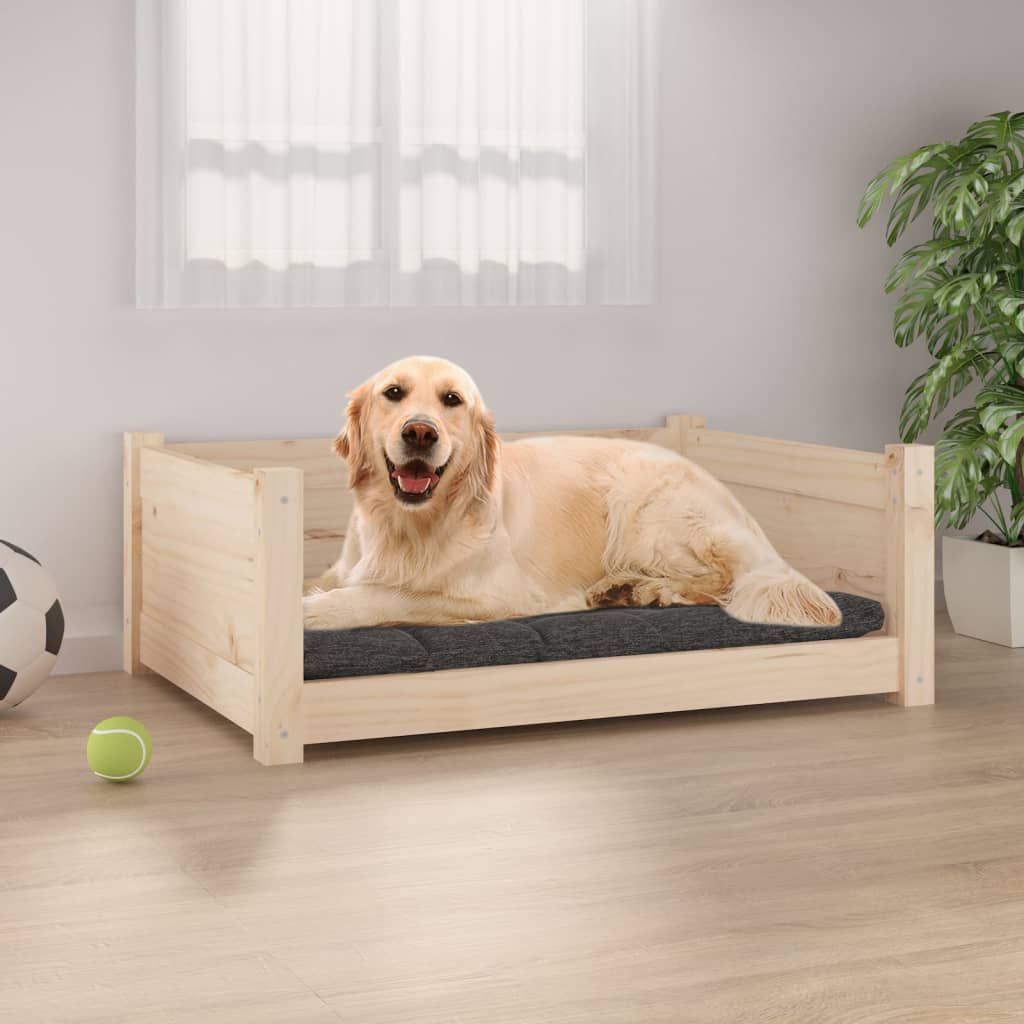 Cuccia Per Cani Bianca 95,5X65,5X28Cm In Legno Massello Di Pino