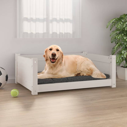 Cuccia Per Cani Bianca 95,5X65,5X28Cm In Legno Massello Di Pino