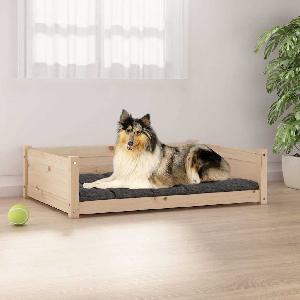 Cuccia Per Cani Bianca 95,5X65,5X28Cm In Legno Massello Di Pino