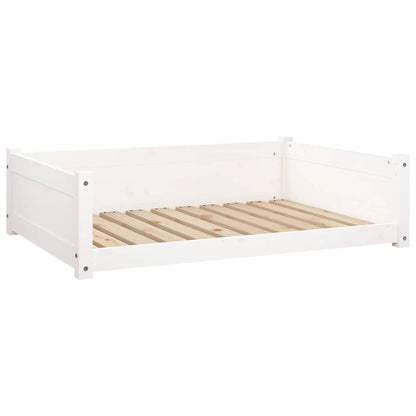 Cuccia Per Cani Bianca 95,5X65,5X28Cm In Legno Massello Di Pino