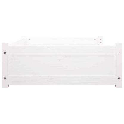 Cuccia Per Cani Bianca 95,5X65,5X28Cm In Legno Massello Di Pino