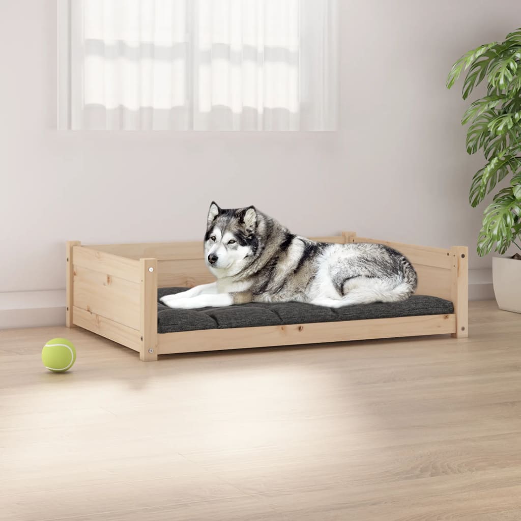 Cuccia Per Cani Bianca 95,5X65,5X28Cm In Legno Massello Di Pino