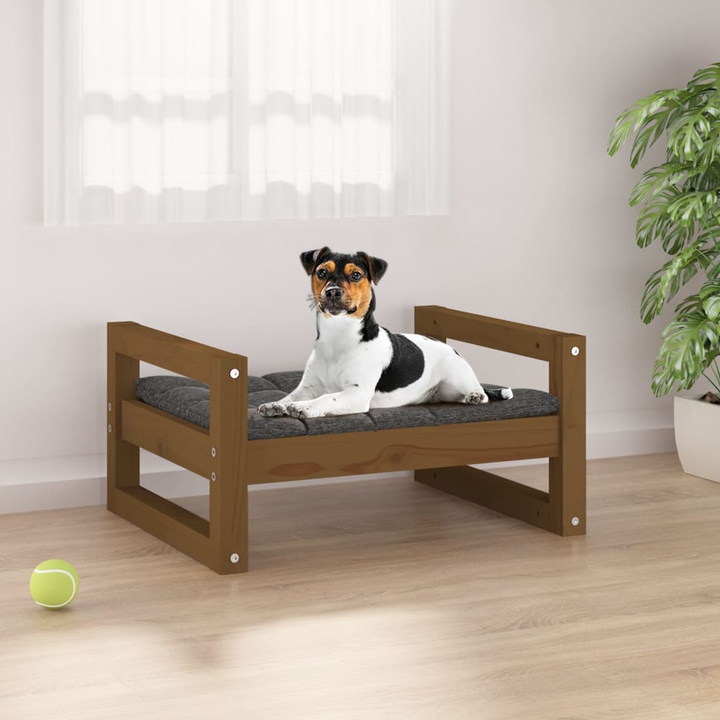 Cuccia Per Cani 105,5X75,5X28 Cm In Legno Massello Di Pino