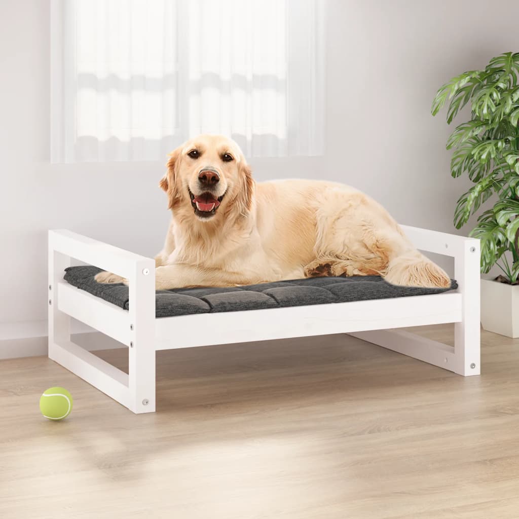 Cuccia Per Cani 105,5X75,5X28 Cm In Legno Massello Di Pino