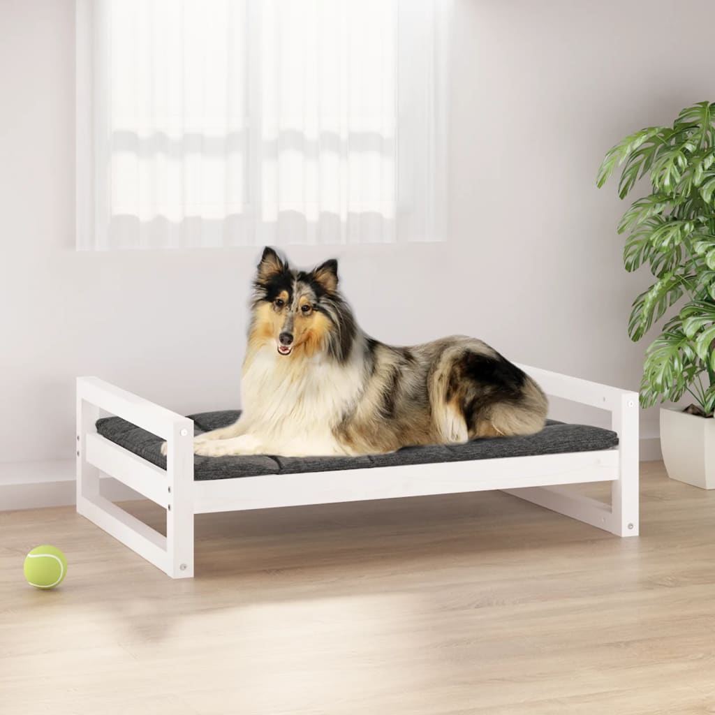 Cuccia Per Cani 105,5X75,5X28 Cm In Legno Massello Di Pino
