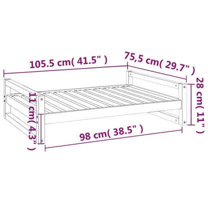 Cuccia Per Cani 105,5X75,5X28 Cm In Legno Massello Di Pino