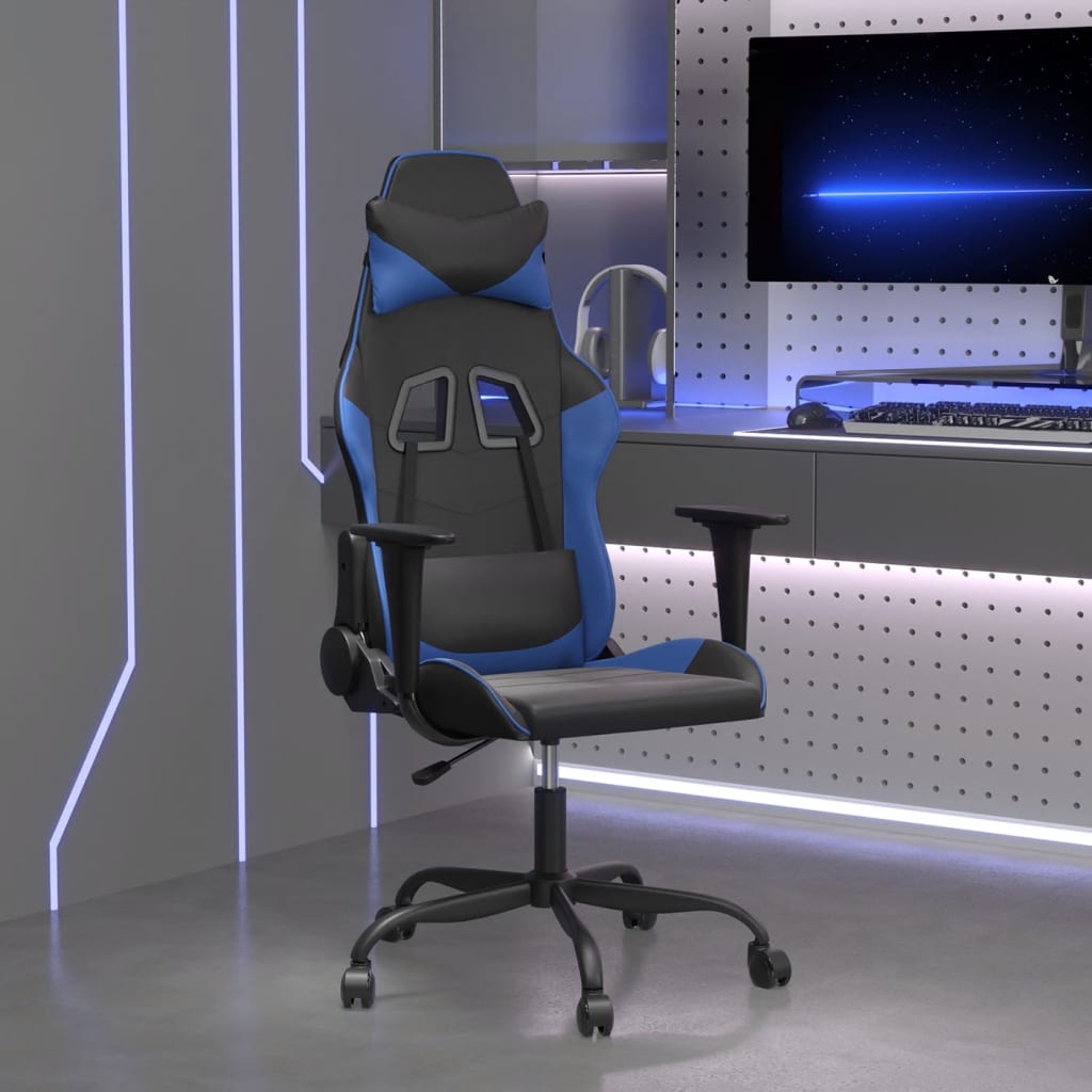 Sedia Da Gaming Massaggiante Poggiapiedi Similpelle