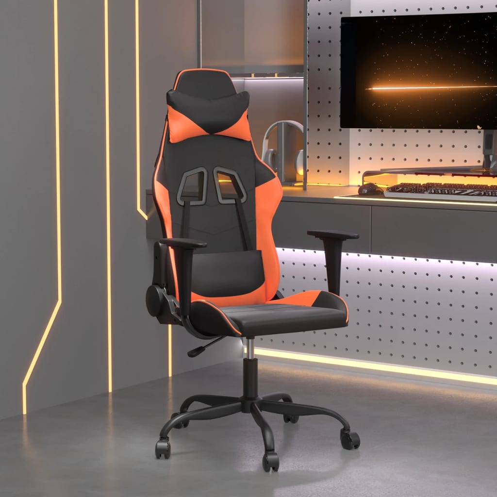 Sedia Da Gaming Massaggiante Poggiapiedi Similpelle