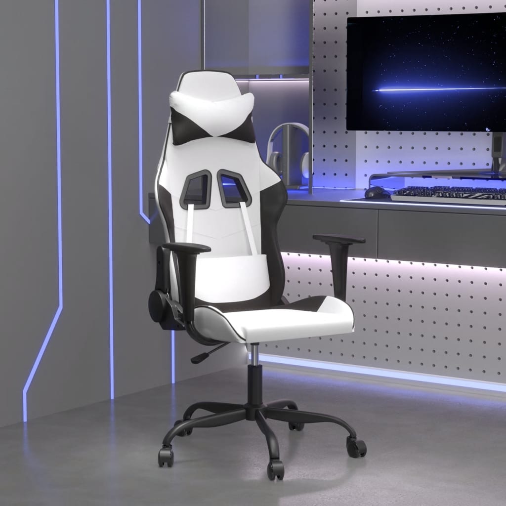 Sedia Da Gaming Massaggiante Poggiapiedi Similpelle