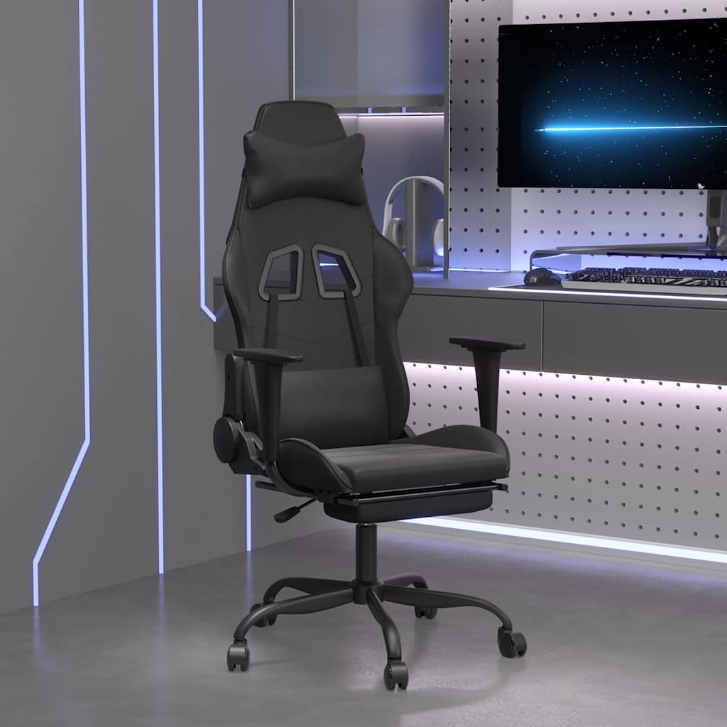 Sedia Da Gaming Massaggiante Poggiapiedi Similpelle