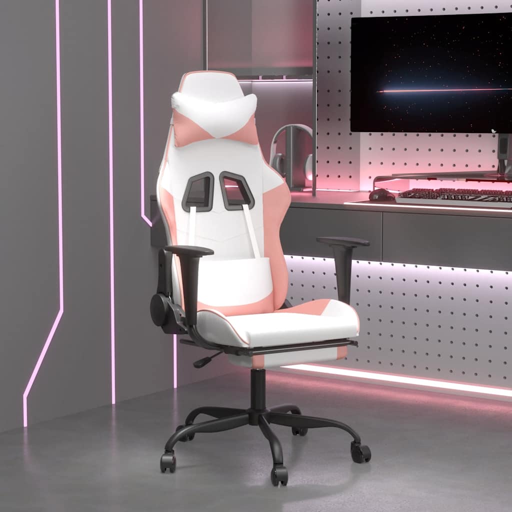 Sedia Da Gaming Massaggiante Poggiapiedi Similpelle