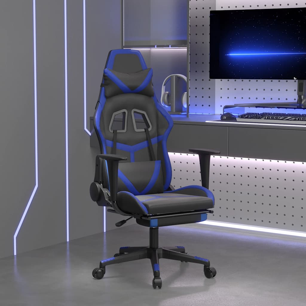 Sedia Gaming Massaggio Poggiapiedi Similpelle
