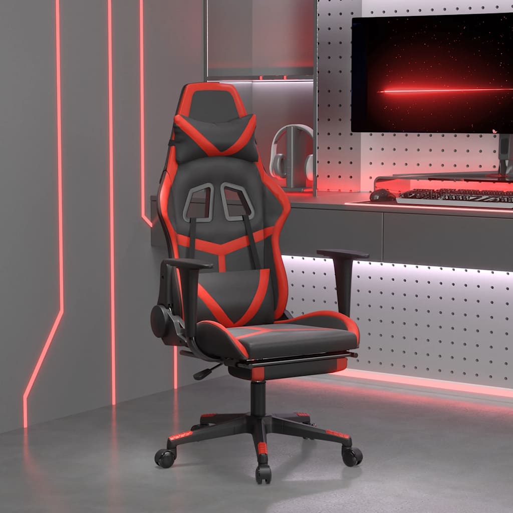 Sedia Gaming Massaggio Poggiapiedi Similpelle