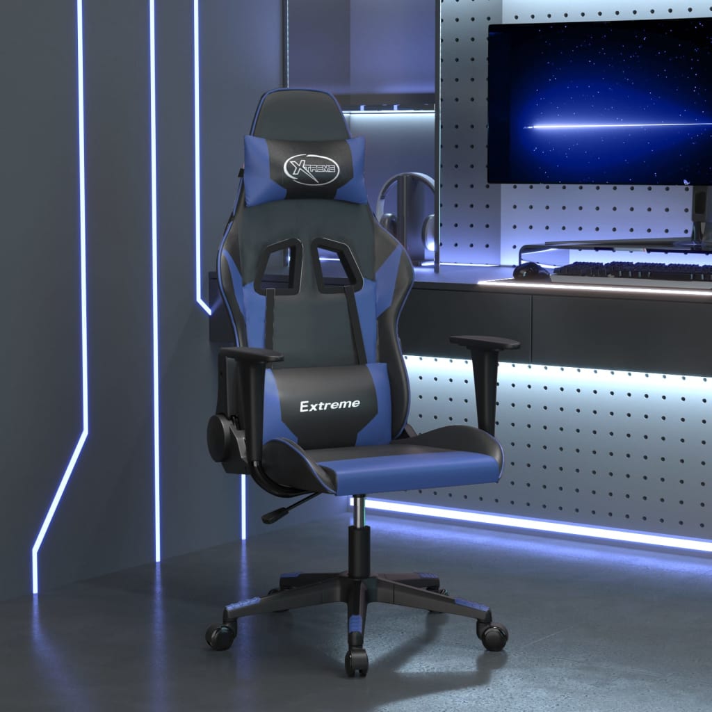 Sedia Da Gaming Massaggiante Poggiapiedi Similpelle