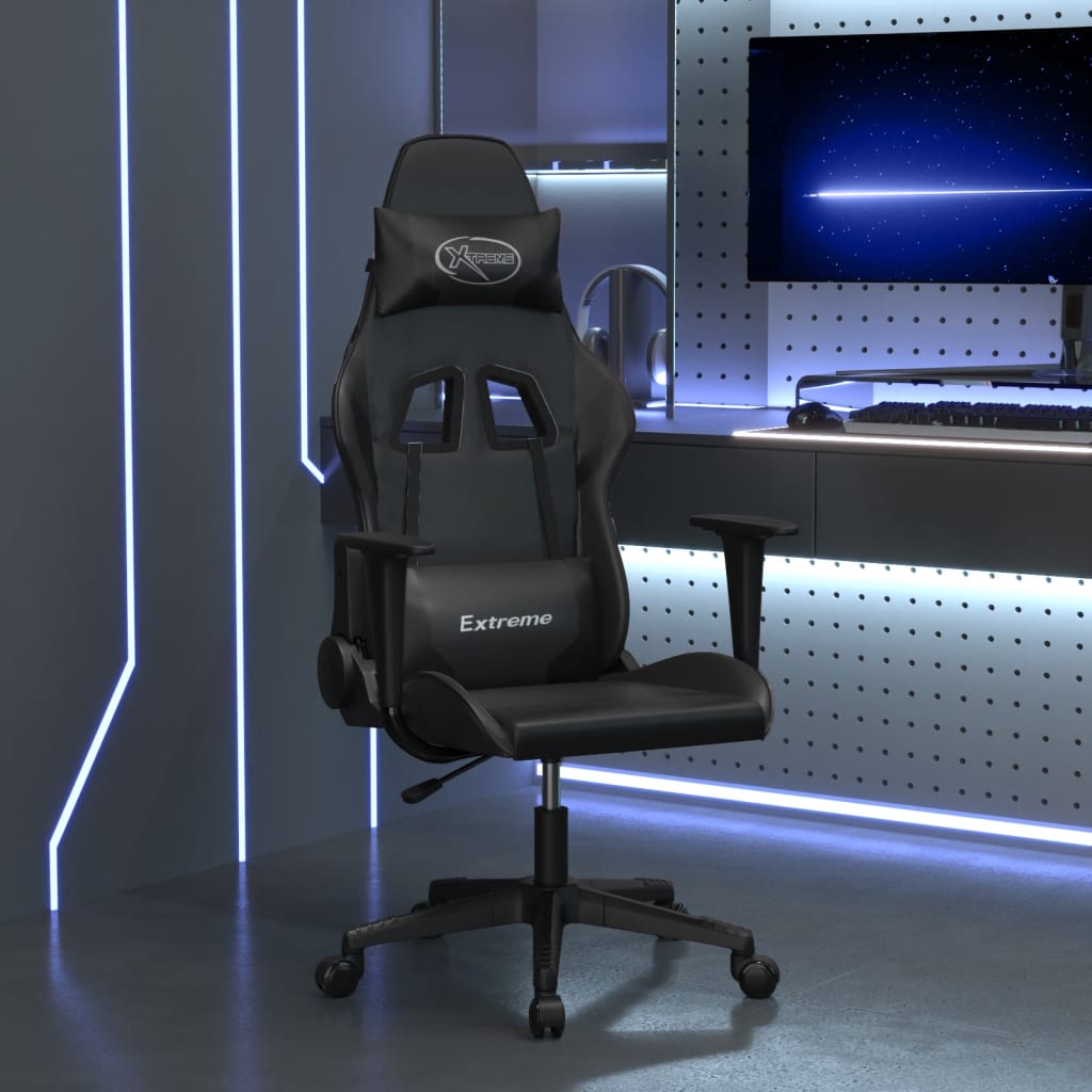 Sedia Da Gaming Massaggiante Poggiapiedi Similpelle